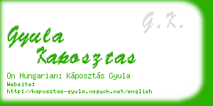 gyula kaposztas business card